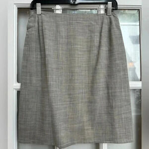 CIVIDINI Collection Light Grey Italian Wool A-Line Skirt Size 42 US Size 6 Small